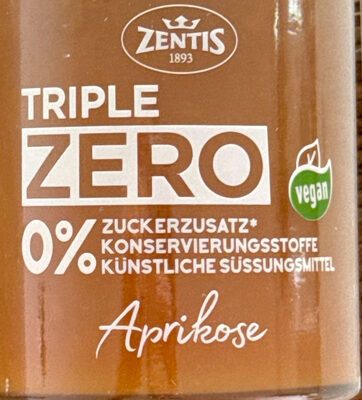 Zentis Triple Zero Fruchtaufstrich Aprikose 185g
