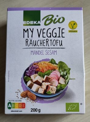 Bio EDEKA My Veggie Veganer Räucher Tofu Sesam Mandel 200g