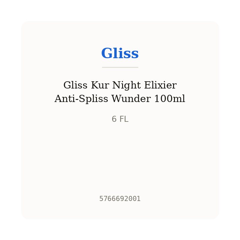 Gliss Kur Night Elixier Anti-Spliss Wunder 100ml