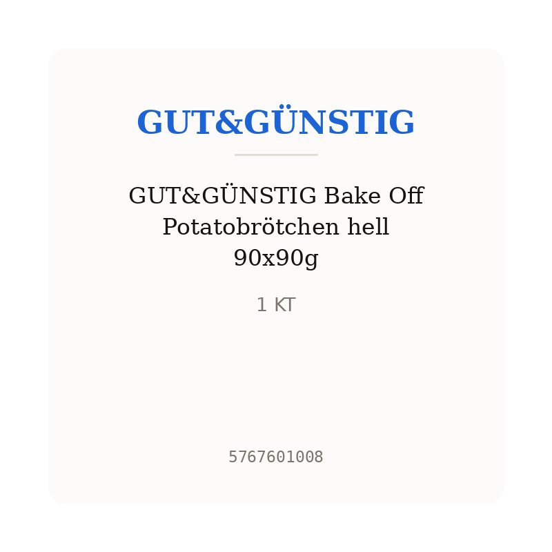 GUT&GÜNSTIG Bake Off Potatobrötchen hell 90x90g