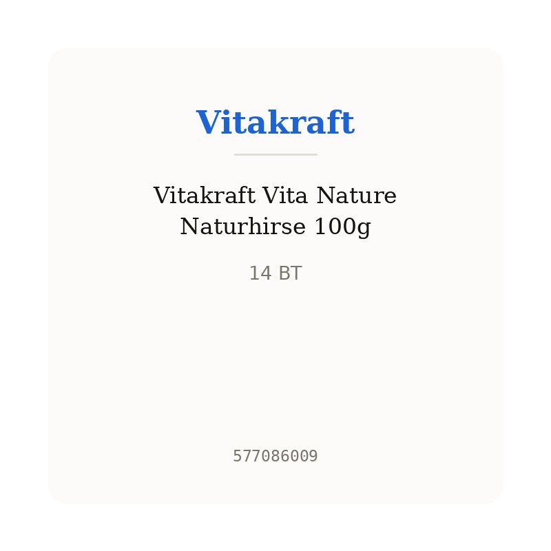 Vitakraft Vita Nature Naturhirse 100g