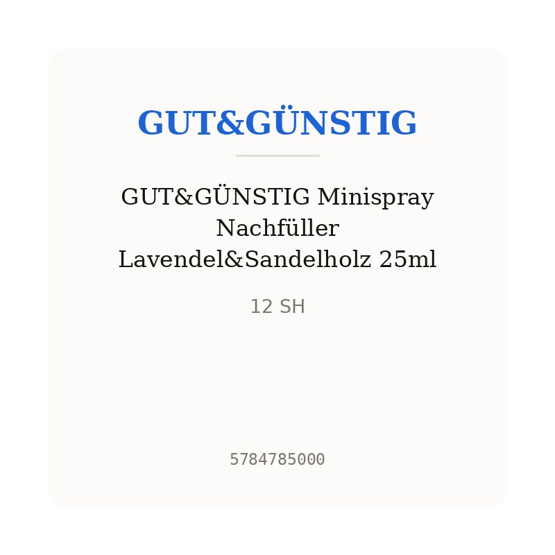 GUT&GÜNSTIG Minispray Nachfüller Lavendel&Sandelholz 25ml