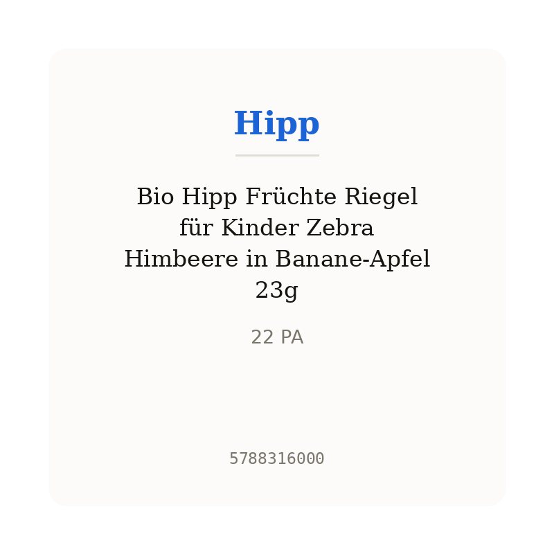 Bio Hipp Früchte Riegel für Kinder Zebra Himbeere in Banane-Apfel 23g