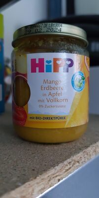 Bio Hipp Mango Erdbeere in Apfel mit Vollkorn 160g