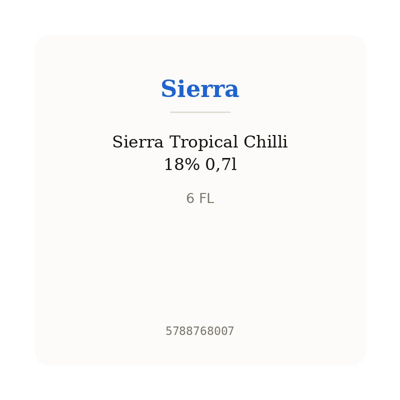 Sierra Tropical Chilli 18% 0,7l
