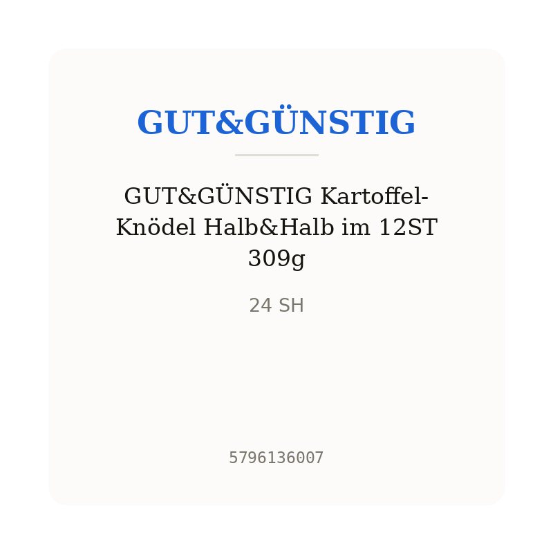 GUT&GÜNSTIG Kartoffel-Knödel Halb&Halb im 12ST 309g