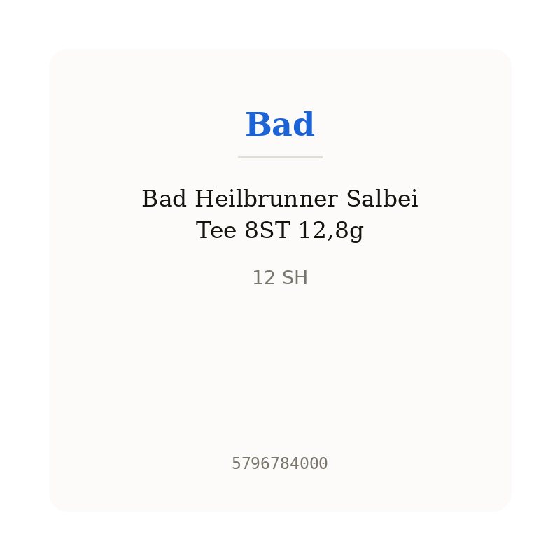 Bad Heilbrunner Salbei Tee 8ST 12,8g