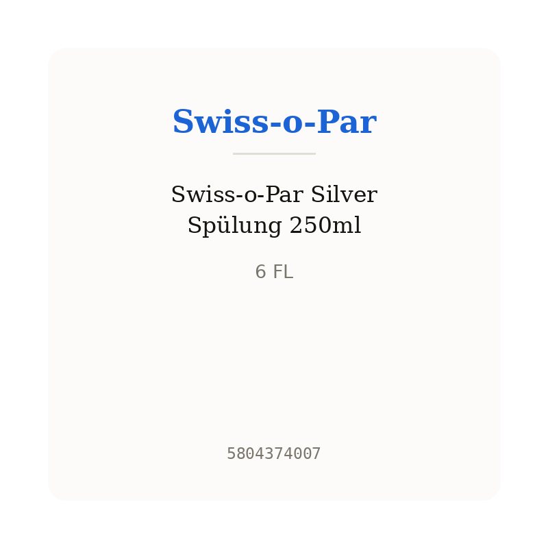 Swiss-o-Par Silver Spülung 250ml