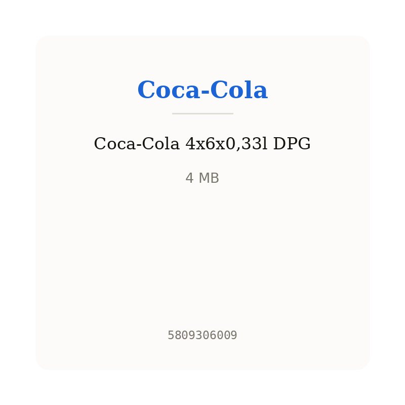Coca-Cola 4x6x0,33l DPG