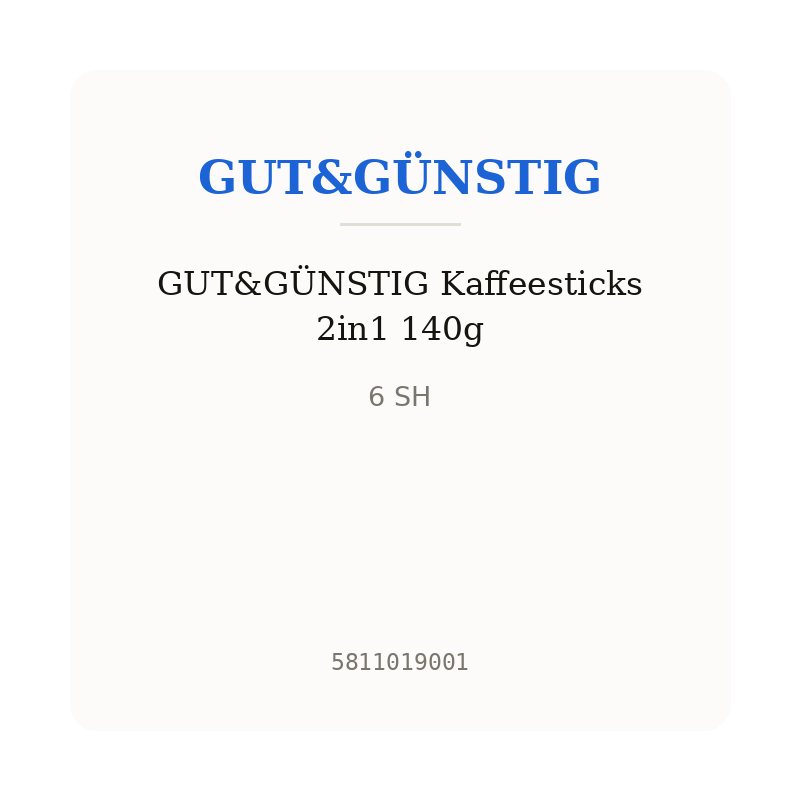 GUT&GÜNSTIG Kaffeesticks 2in1 140g