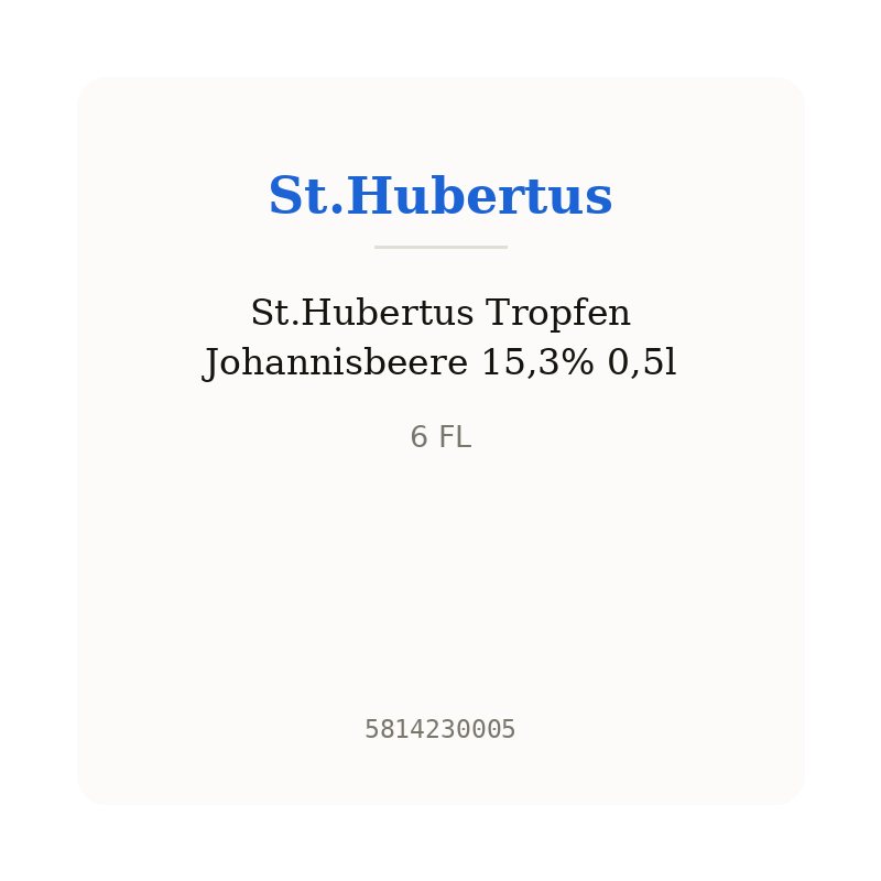 St.Hubertus Tropfen Johannisbeere 15,3% 0,5l