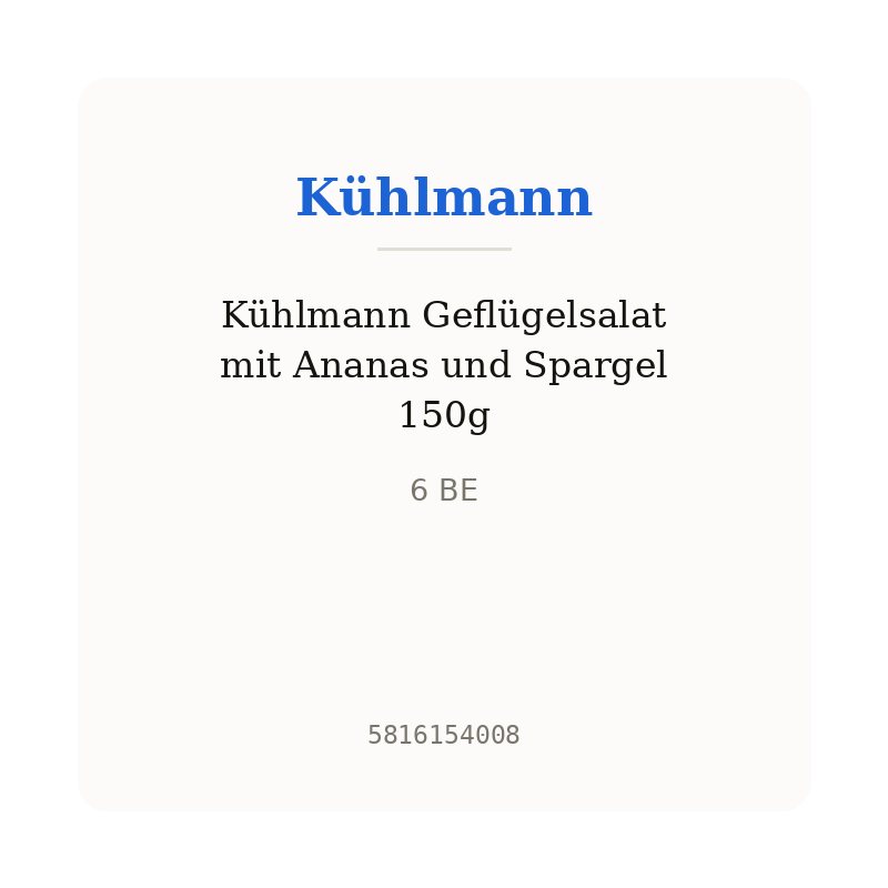 Kühlmann Geflügelsalat mit Ananas und Spargel 150g