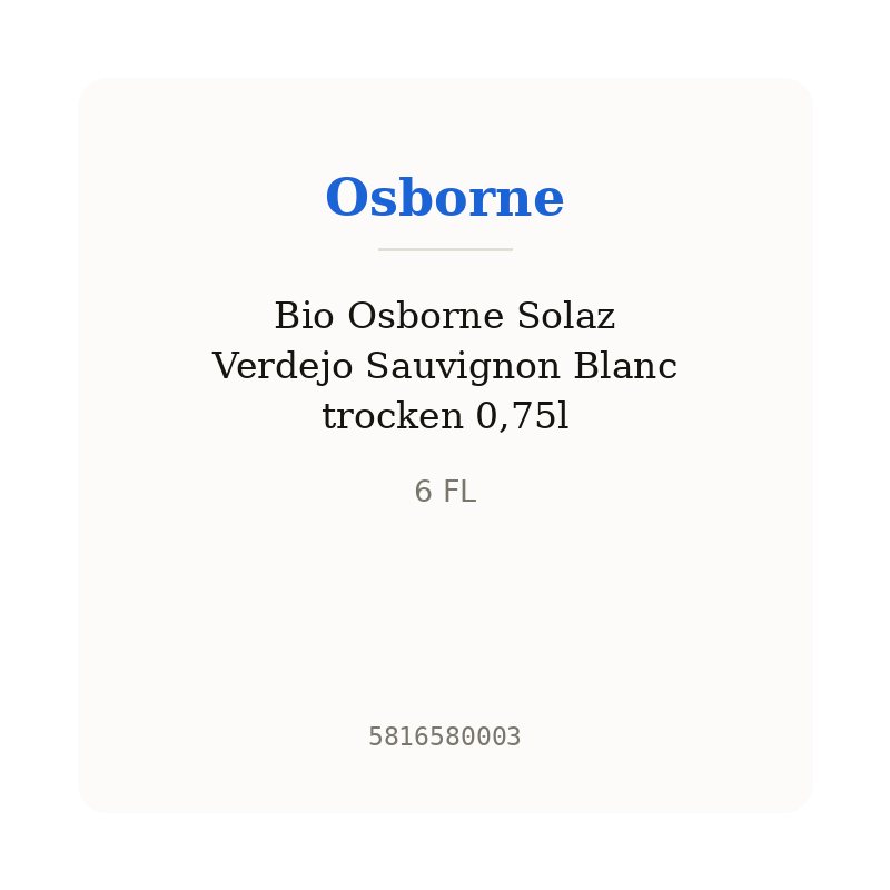 Bio Osborne Solaz Verdejo Sauvignon Blanc trocken 0,75l
