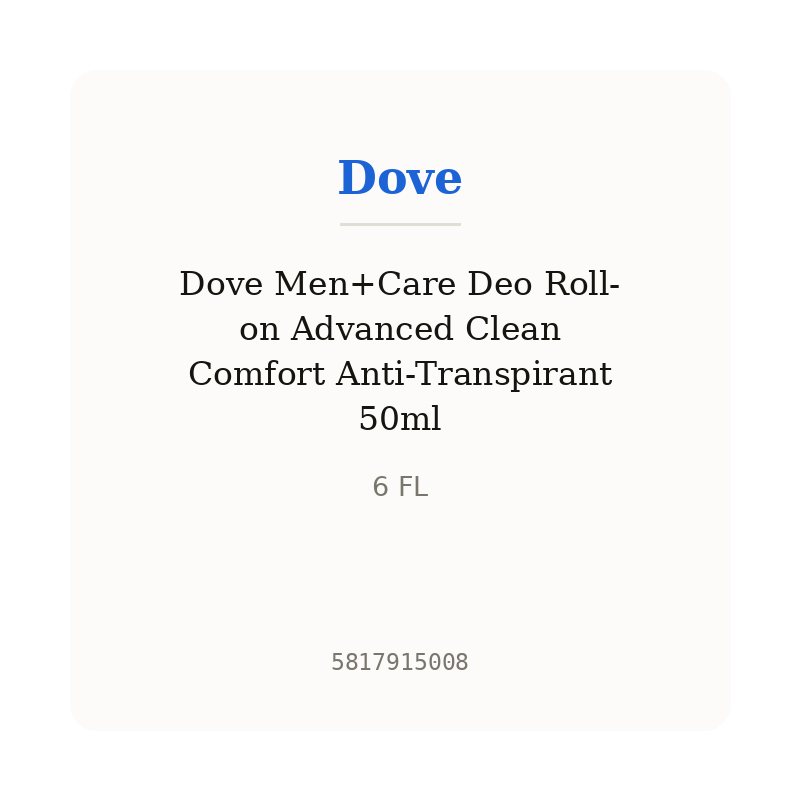 Dove Men+Care Deo Roll-on Advanced Clean Comfort Anti-Transpirant 50ml