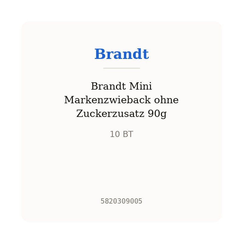 Brandt Mini Markenzwieback ohne Zuckerzusatz 90g