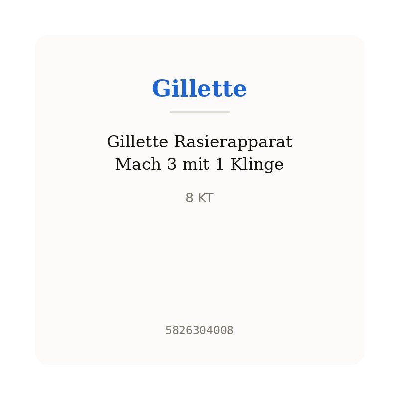 Gillette Rasierapparat Mach 3 mit 1 Klinge