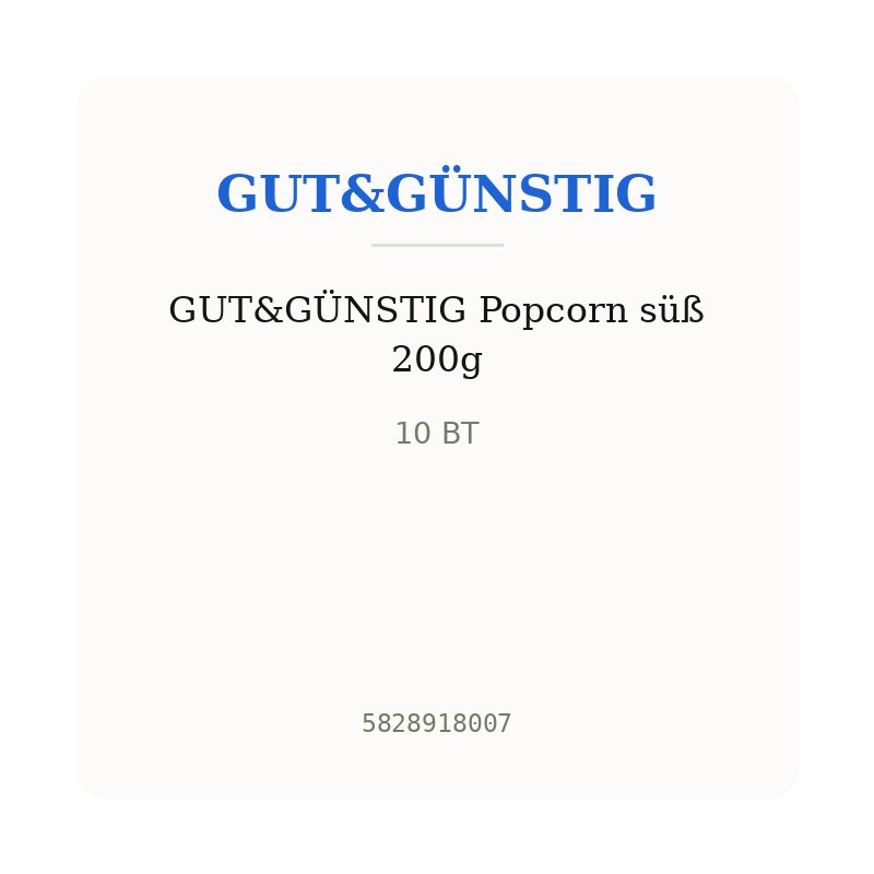 GUT&GÜNSTIG Popcorn süß 200g