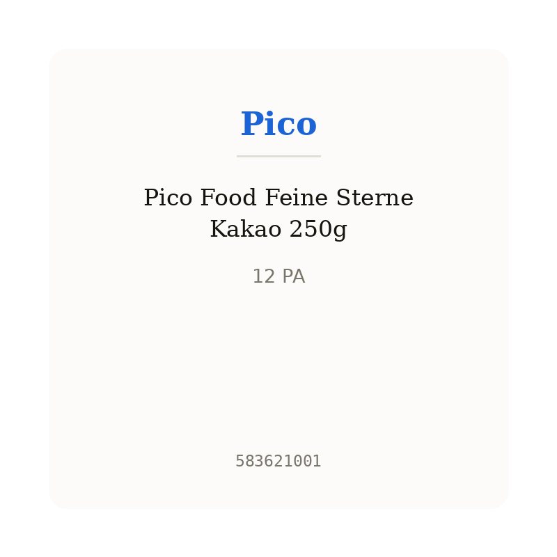 Pico Food Feine Sterne Kakao 250g