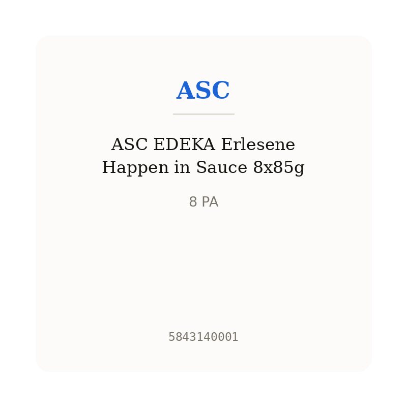 ASC EDEKA Erlesene Happen in Sauce 8x85g