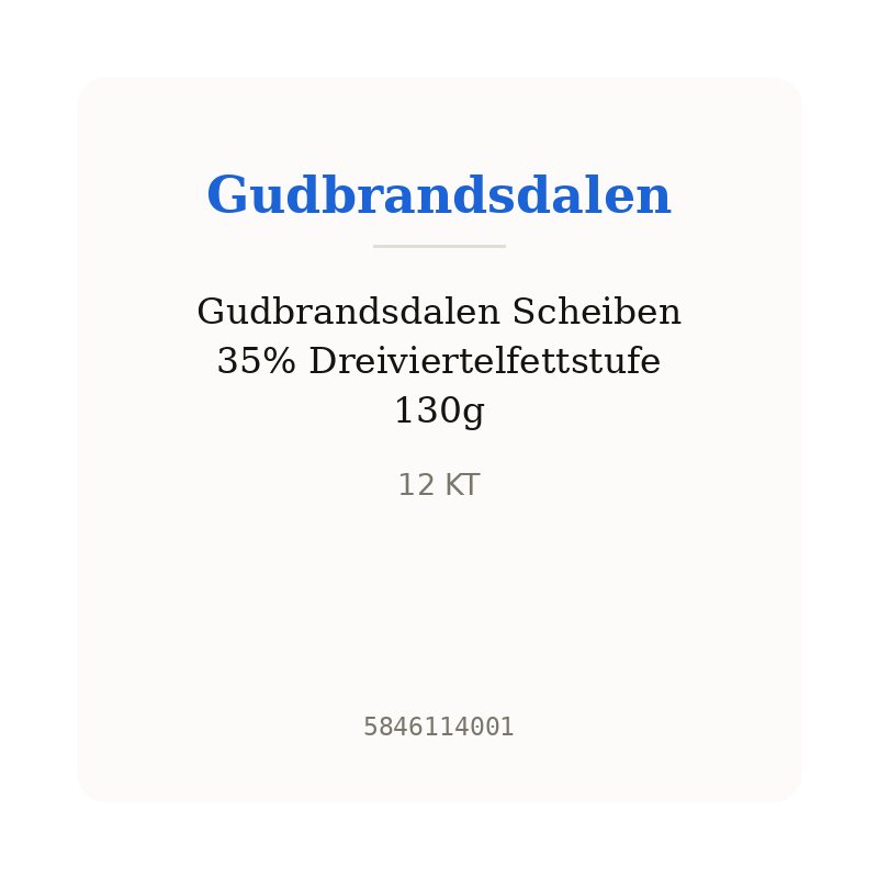 Gudbrandsdalen Scheiben 35% Dreiviertelfettstufe 130g