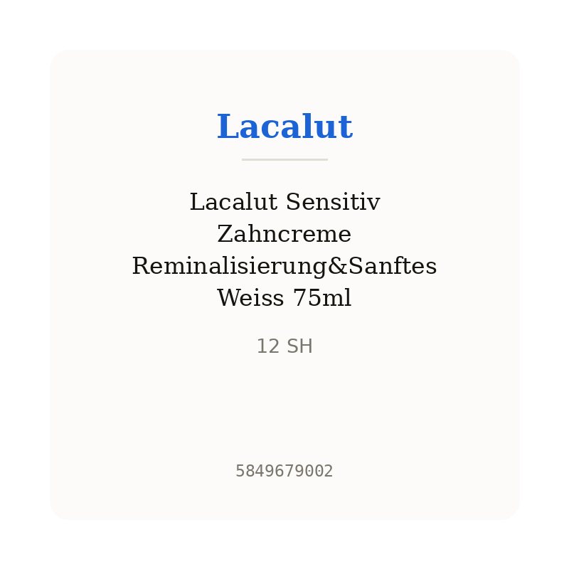 Lacalut Sensitiv Zahncreme Reminalisierung&Sanftes Weiss 75ml