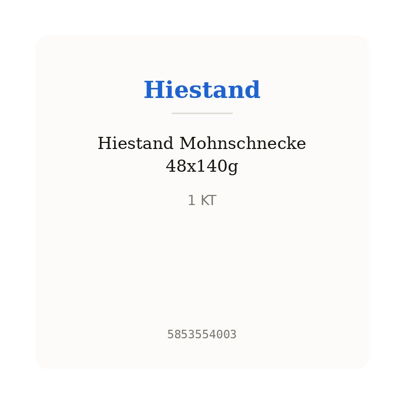 Hiestand Mohnschnecke 48x140g