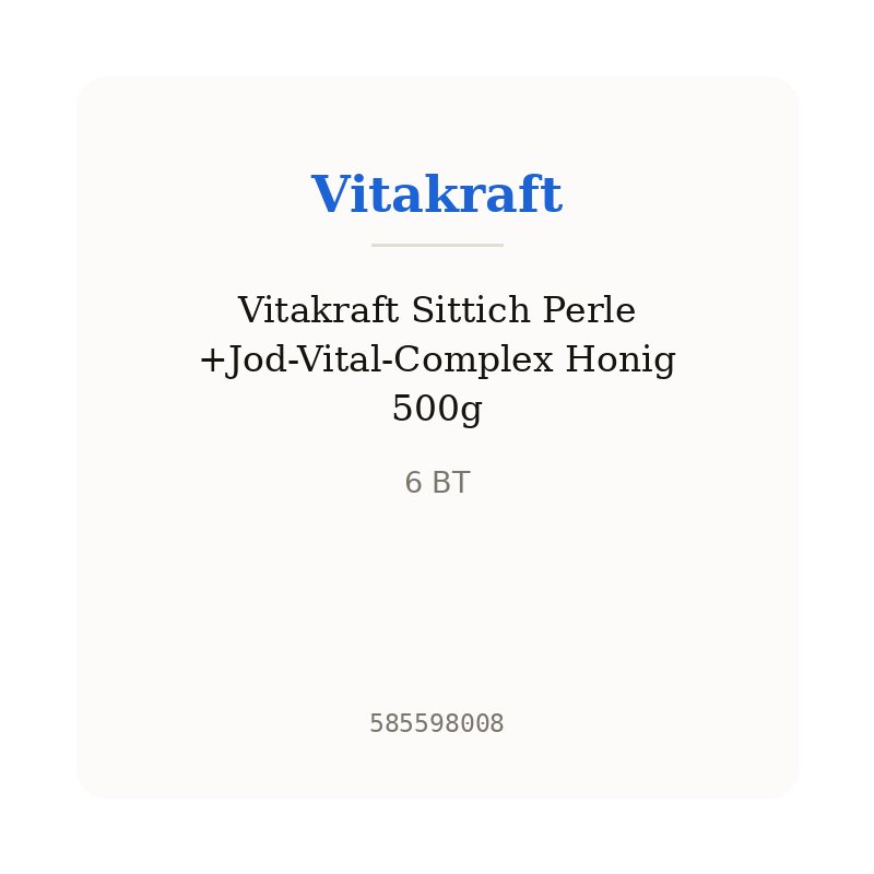 Vitakraft Sittich Perle +Jod-Vital-Complex Honig 500g