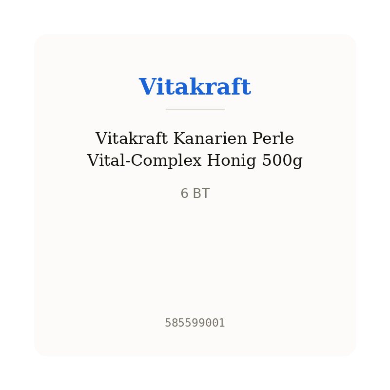 Vitakraft Kanarien Perle Vital-Complex Honig 500g