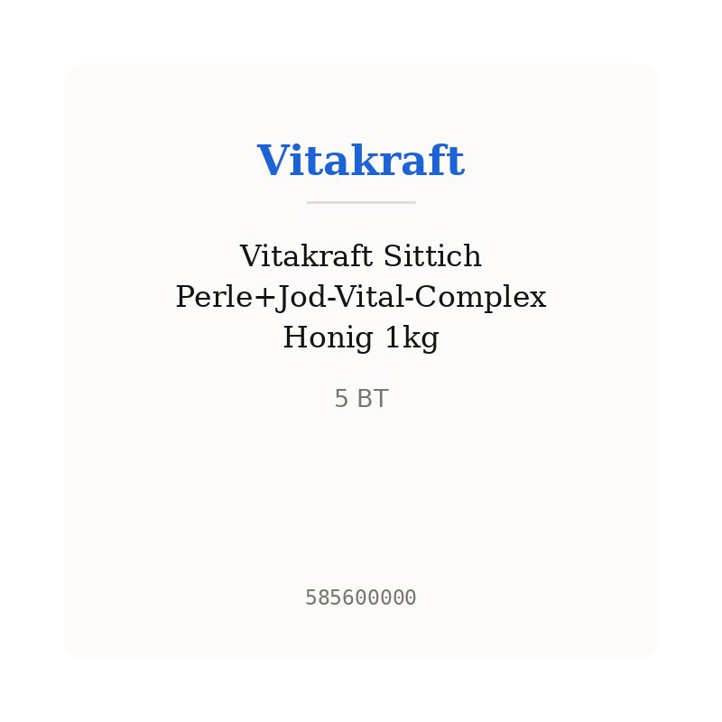 Vitakraft Sittich Perle+Jod-Vital-Complex Honig 1kg