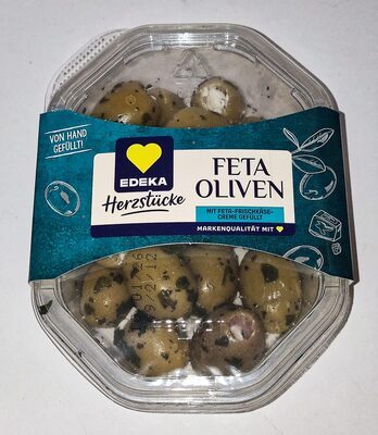 EDEKA Herzstücke Grüne Oliven mit Fetacreme gefüllt 150g