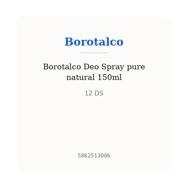 Borotalco Deo Spray pure natural 150ml