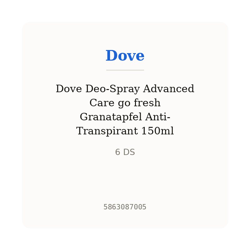 Dove Deo-Spray Advanced Care go fresh Granatapfel Anti-Transpirant 150ml