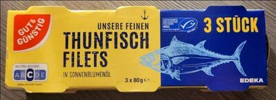 MSC GUT&GÜNSTIG Thunfischfilets Sonnenblumenöl 3x80g