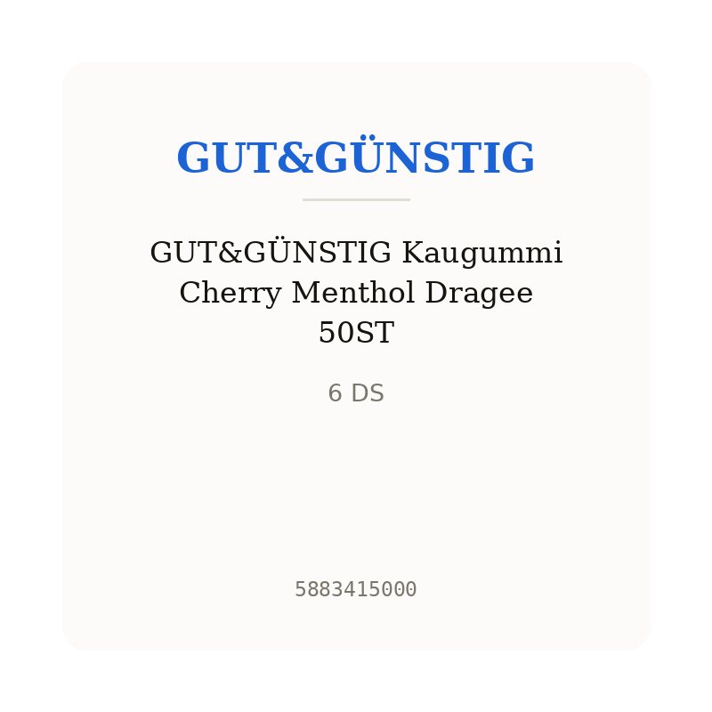GUT&GÜNSTIG Kaugummi Cherry Menthol Dragee 50ST