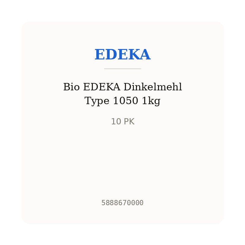 Bio EDEKA Dinkelmehl Type 1050 1kg