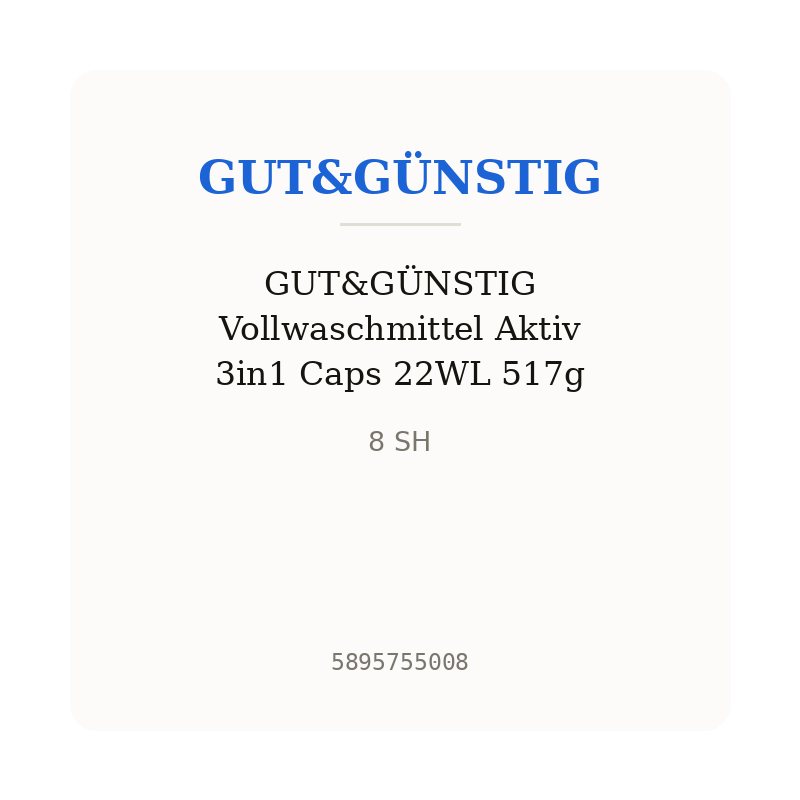 GUT&GÜNSTIG Vollwaschmittel Aktiv 3in1 Caps 22WL 517g
