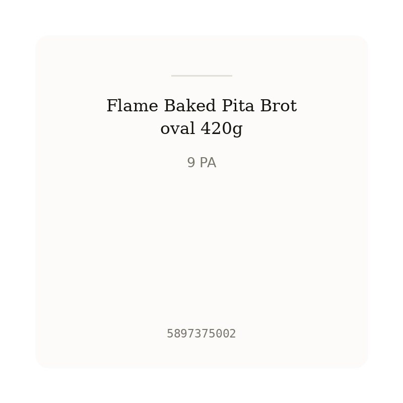 Flame Baked Pita Brot oval 420g