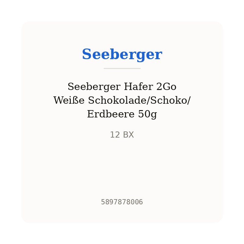 Seeberger Hafer 2Go Weiße Schokolade/Schoko/Erdbeere 50g