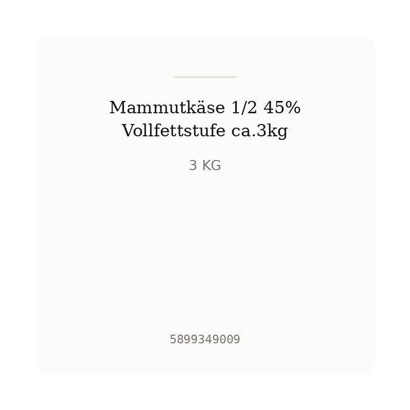 Mammutkäse 1/2 45% Vollfettstufe ca.3kg