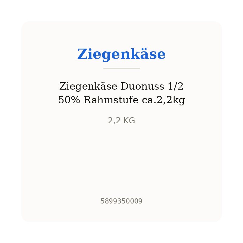 Ziegenkäse Duonuss 1/2 50% Rahmstufe ca.2,2kg