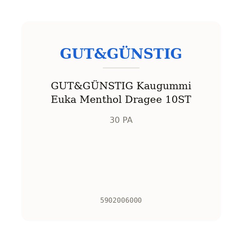 GUT&GÜNSTIG Kaugummi Euka Menthol Dragee 10ST