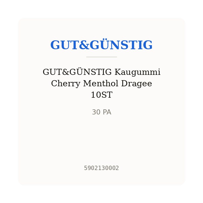 GUT&GÜNSTIG Kaugummi Cherry Menthol Dragee 10ST