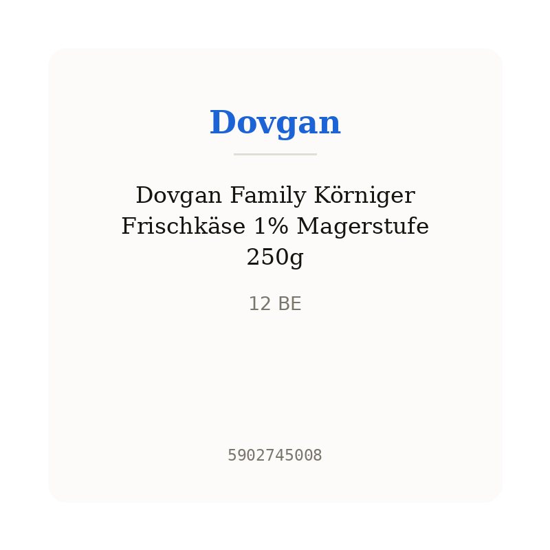 Dovgan Family Körniger Frischkäse 1% Magerstufe 250g