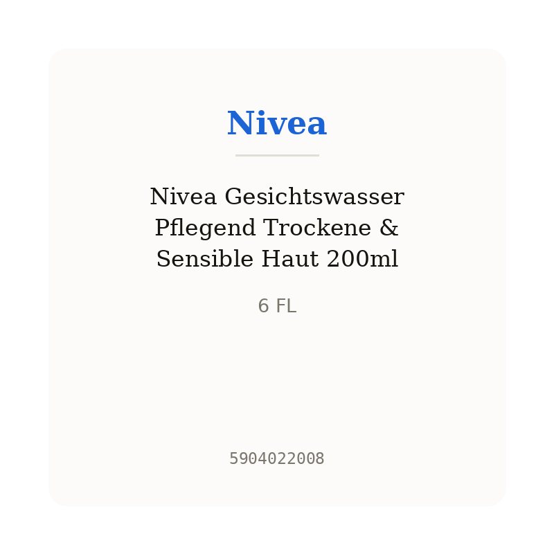 Nivea Gesichtswasser Pflegend Trockene & Sensible Haut 200ml