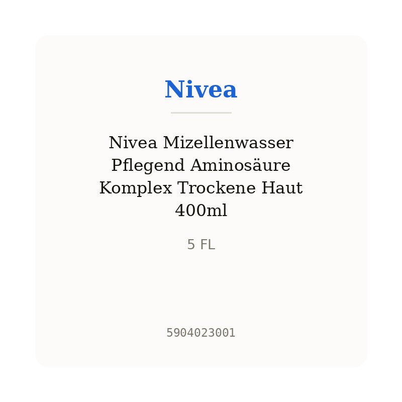 Nivea Mizellenwasser Pflegend Aminosäure Komplex Trockene Haut 400ml
