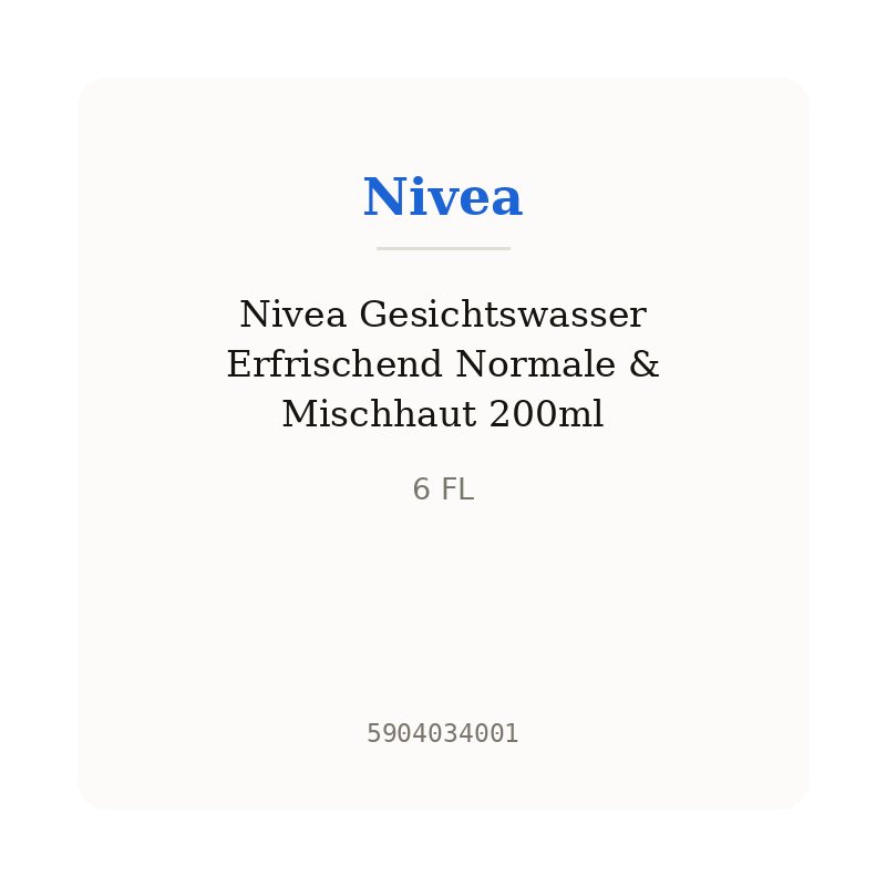 Nivea Gesichtswasser Erfrischend Normale & Mischhaut 200ml