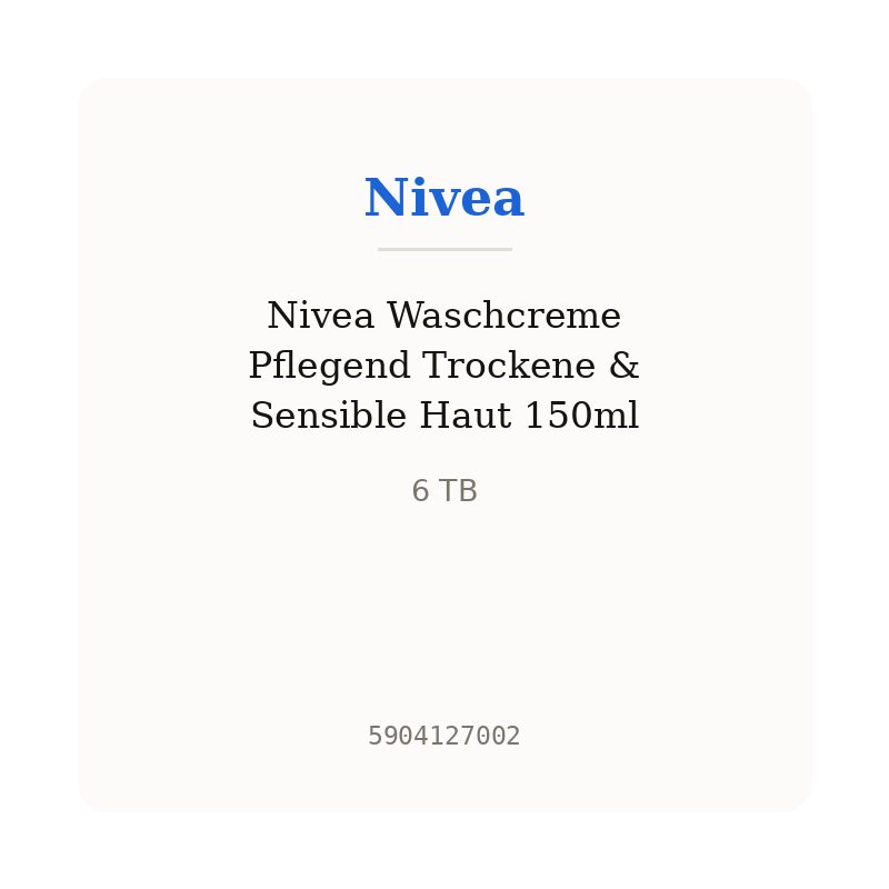 Nivea Waschcreme Pflegend Trockene & Sensible Haut 150ml