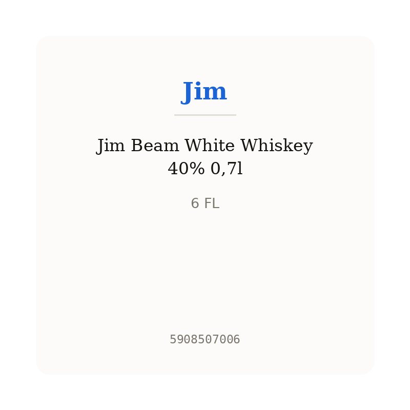 Jim Beam White Whiskey 40% 0,7l