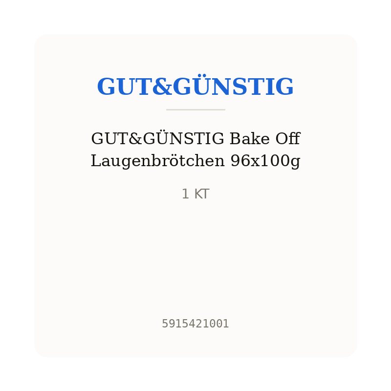 GUT&GÜNSTIG Bake Off Laugenbrötchen 96x100g