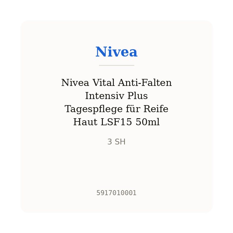 Nivea Vital Anti-Falten Intensiv Plus Tagespflege für Reife Haut LSF15 50ml